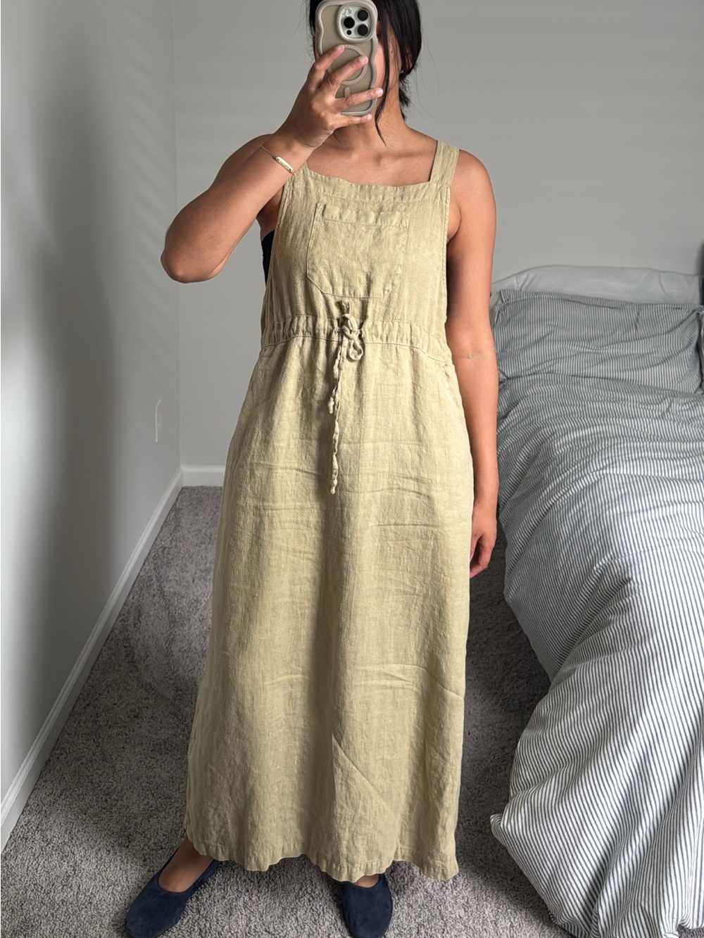 100% linen maxi dress